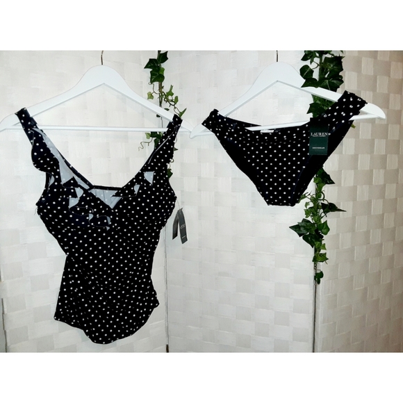 Lauren Ralph Lauren Polkadot 2-Piece Swim Wear - Picture 4 of 16